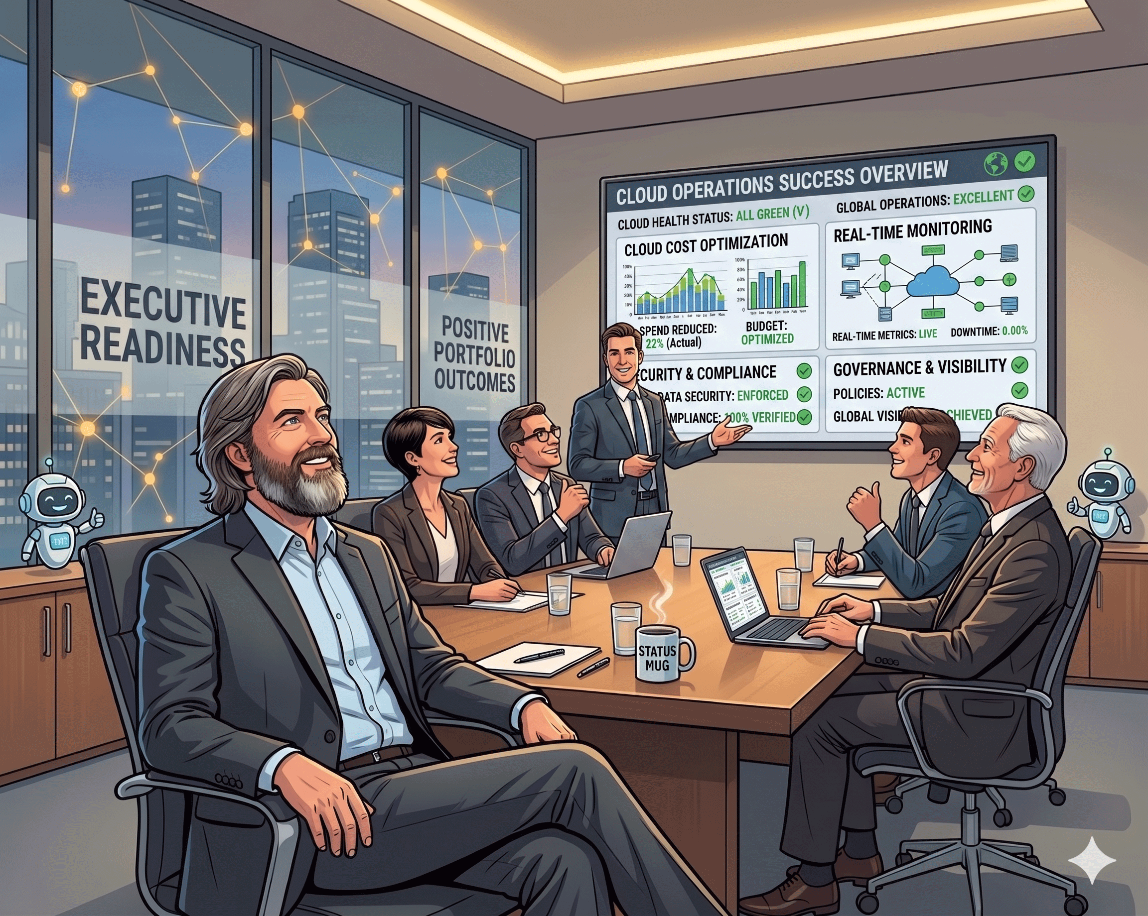 Pete showing the executives at a small organization that managing cloud costs and security is possible